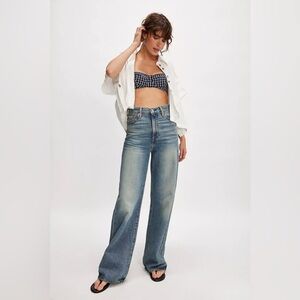 Levi's Light Blue High-Rise Wide-Leg Jeans